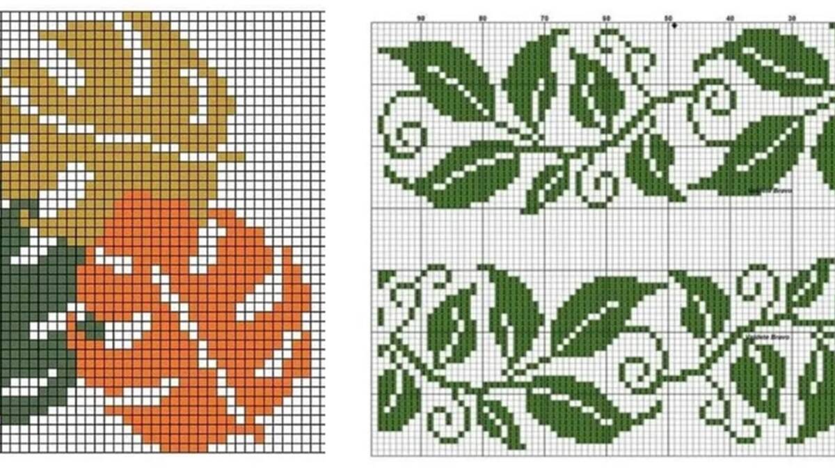 Folhas em Ponto Cruz: Adicione Mais Detalhes a Seu Artesanato!