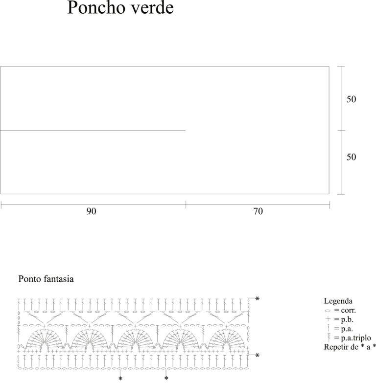poncho em crochê
