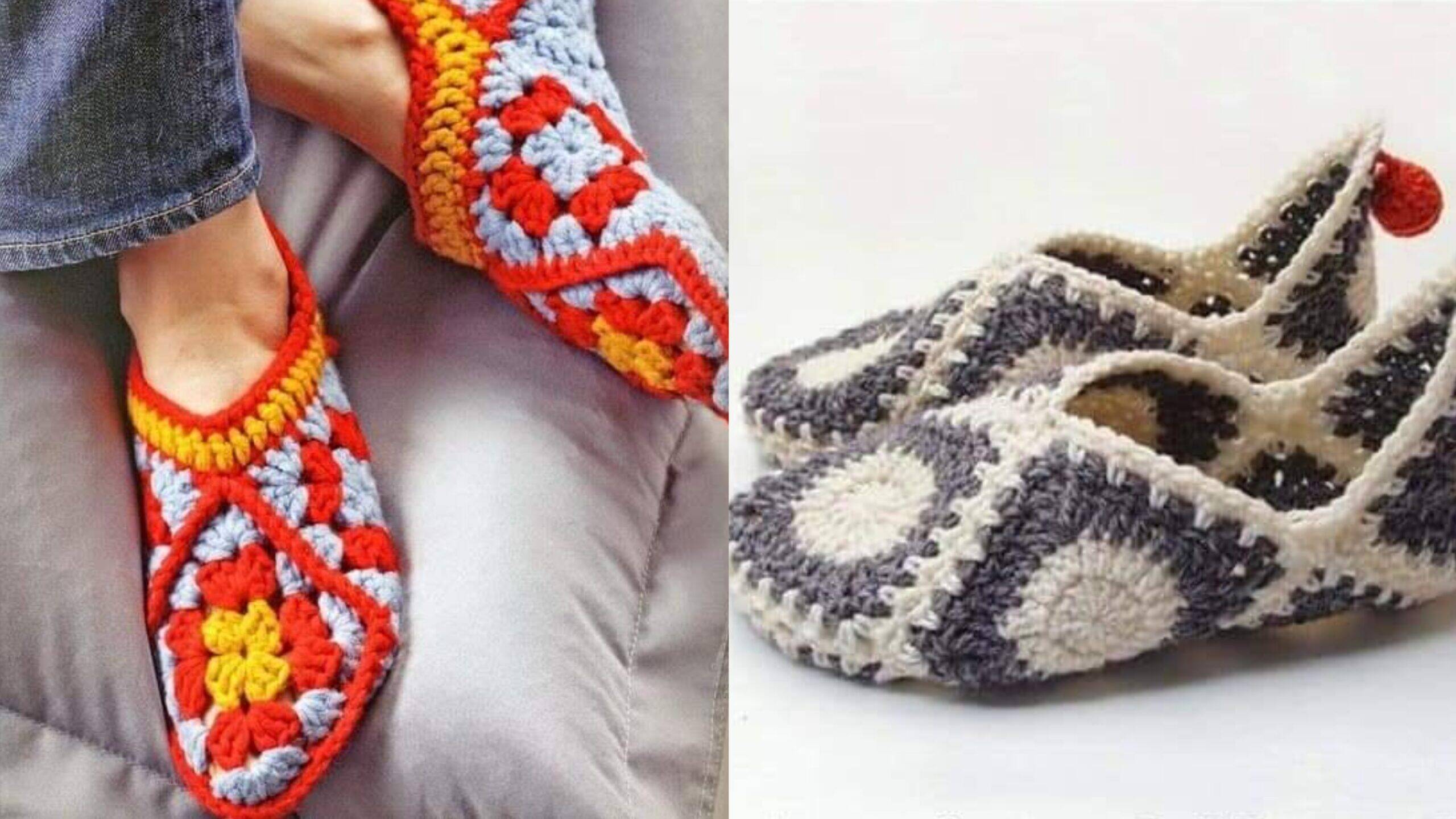 Sapatos em Squares de Crochê: Estilo e Conforto com um Toque de Criatividade