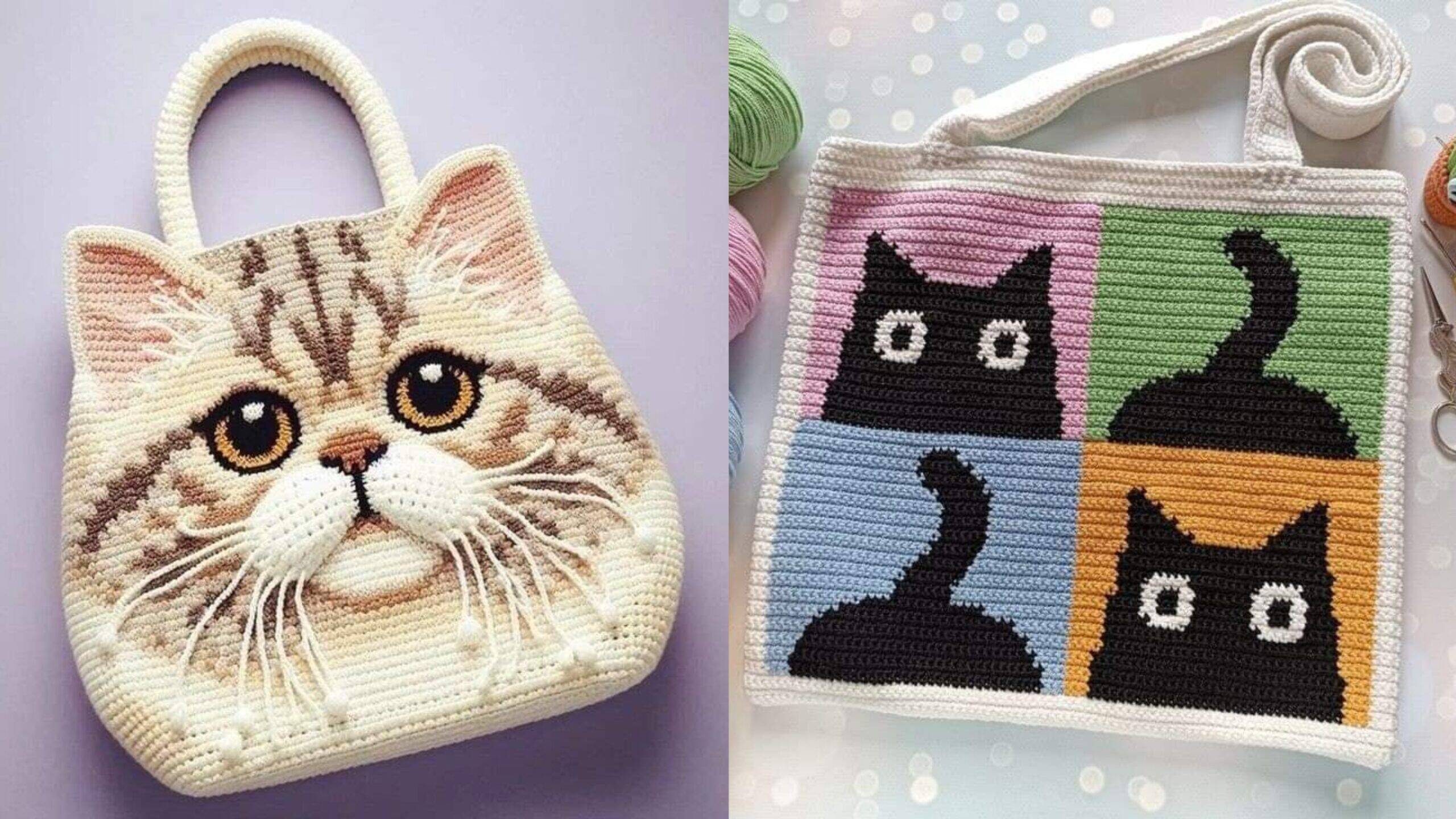 Crochê Moderno: Bolsas em Crochê com a Técnica do Ponto Conduzido com Gráficos para Copiar