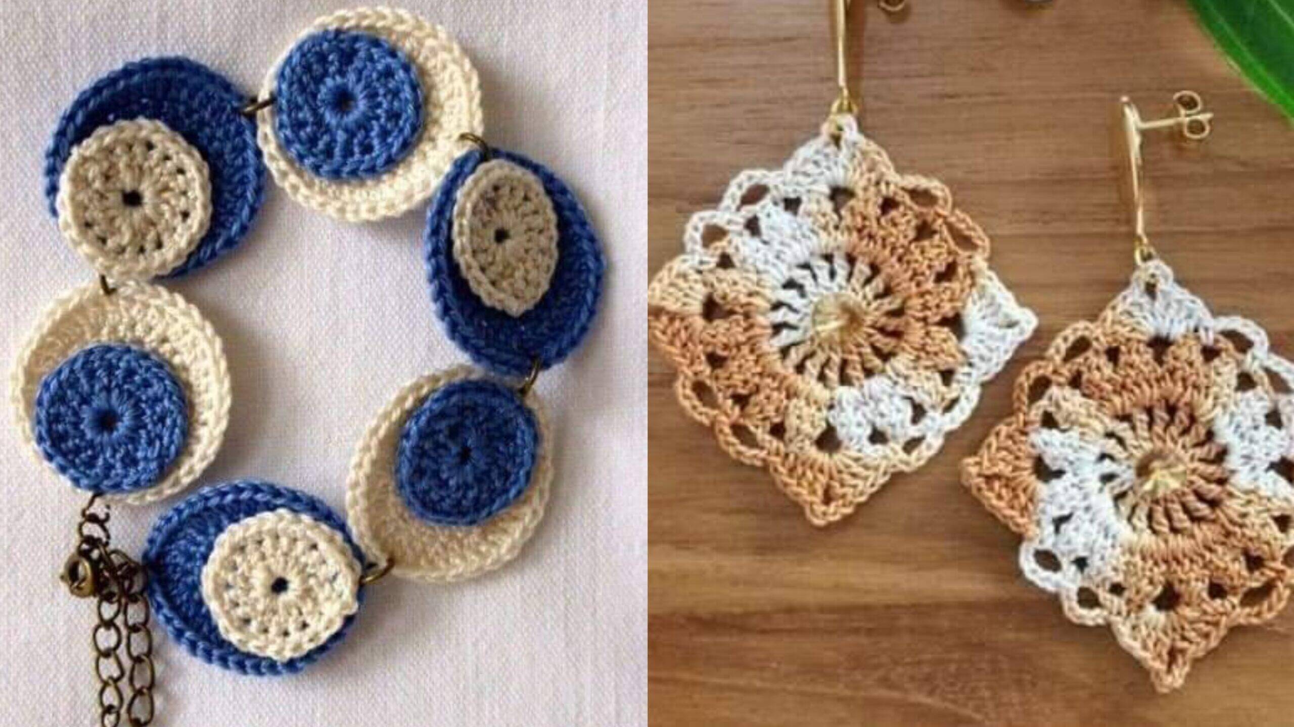 Elegância Atemporal: Brincos e Colares de Crochê com Delicadeza Artesanal