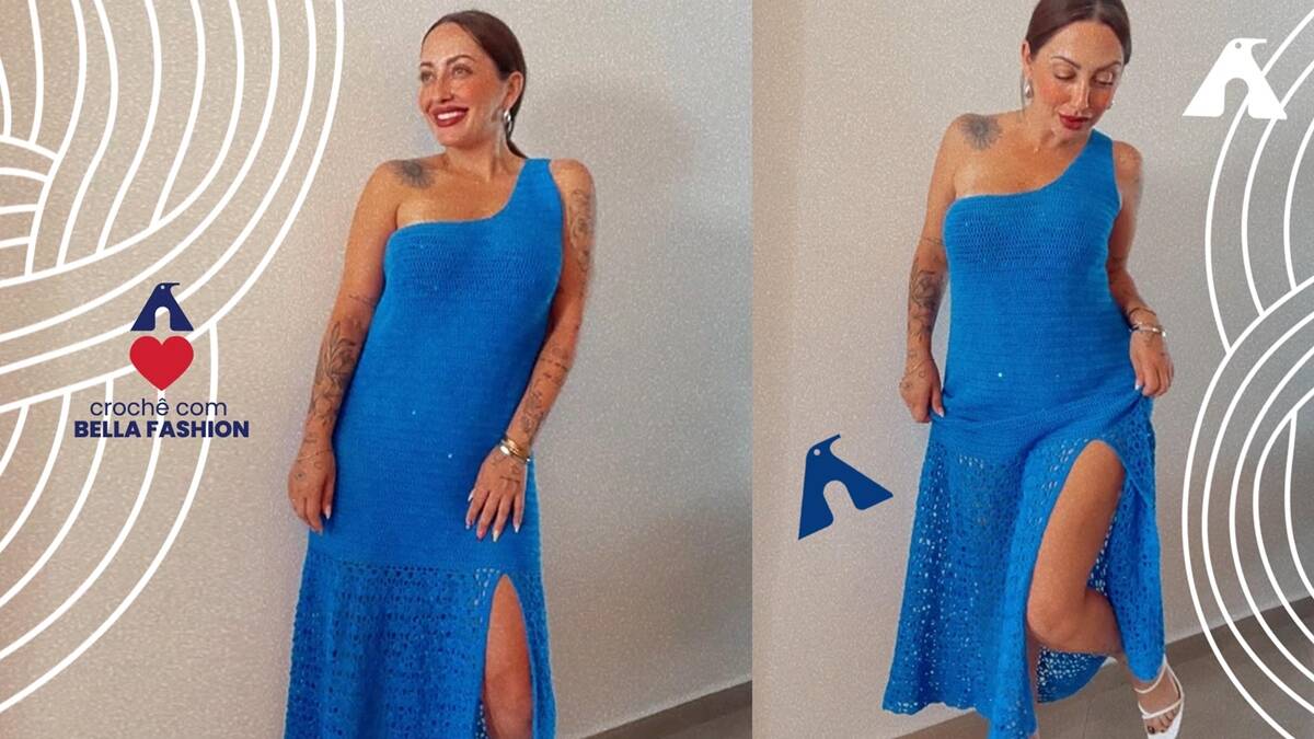 Vestido em Crochê Azul: Linda Peça Para o Seu Guarda-Roupa!