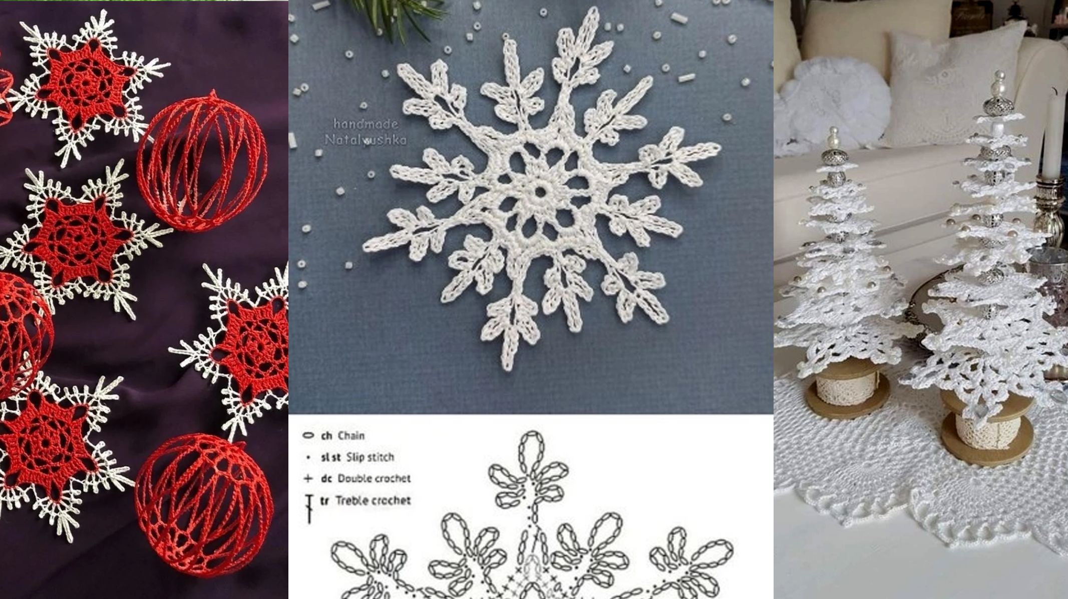 Enfeites de Crochê de Natal: 20  Modelos com Gráfico para Decorar sua Casa