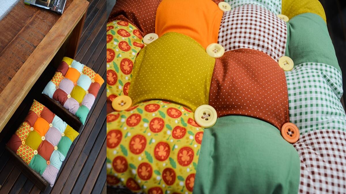 Almofada de Futon Pizza em Patchwork: Aprenda a Fazer a Sua!