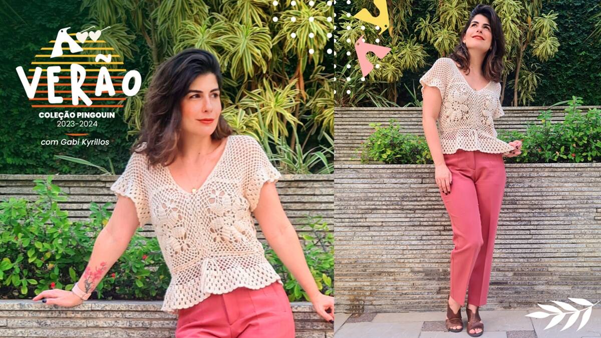 Blusa de Crochê Lia: Uma Peça Charmosa e Encantadora!