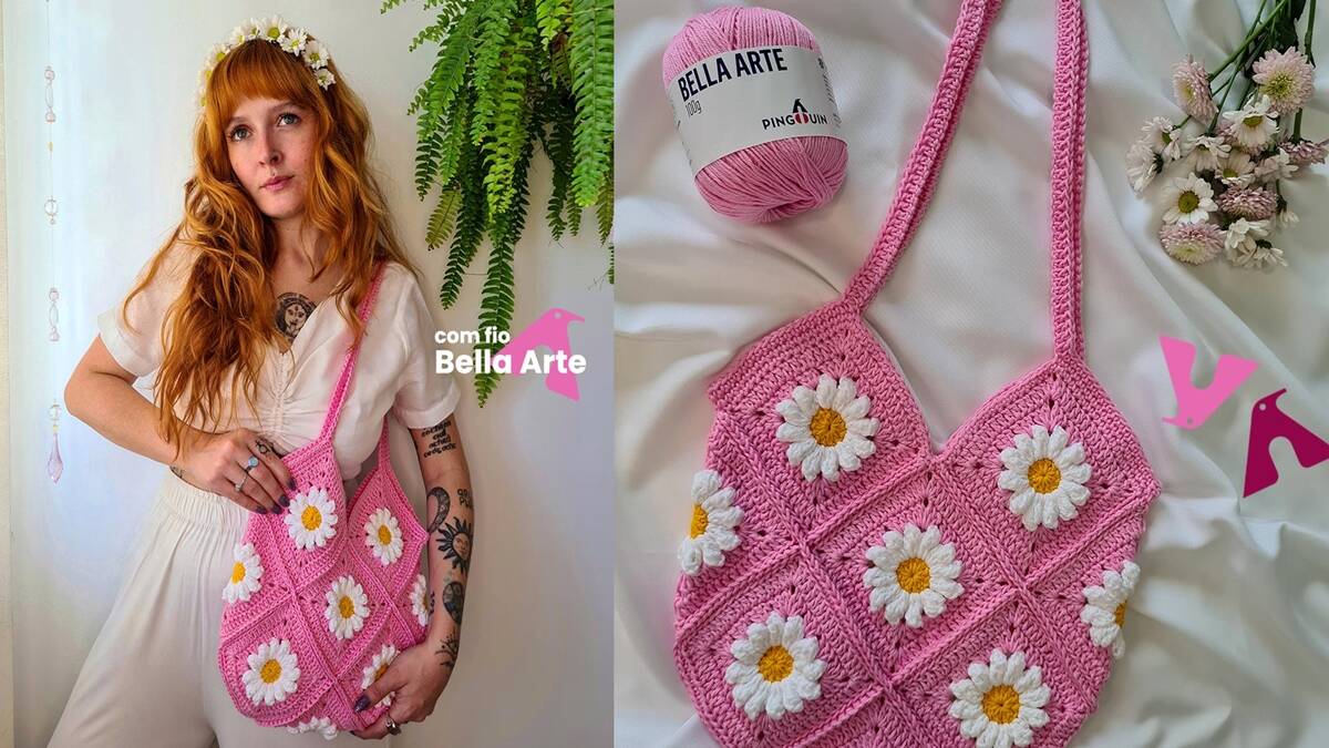 Bolsa de Crochê com Flores: Aprenda a Fazer a Sua!