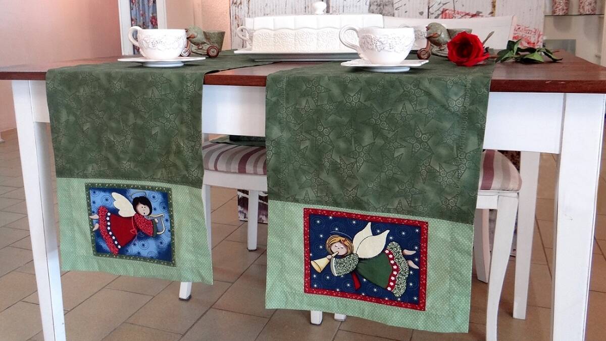 Trilho de Mesa em Patchwork Anjos: Aprenda a Fazer o Seu!