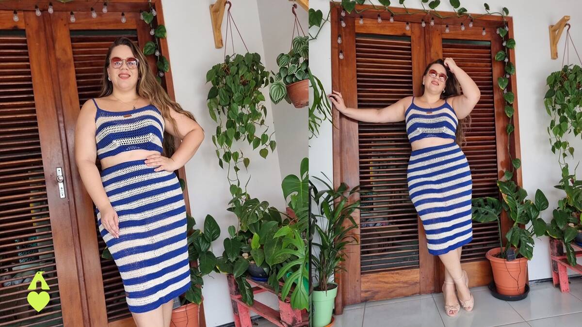 Conjunto de Crochê Navy: Arrase com Esse Conjunto Lindo!