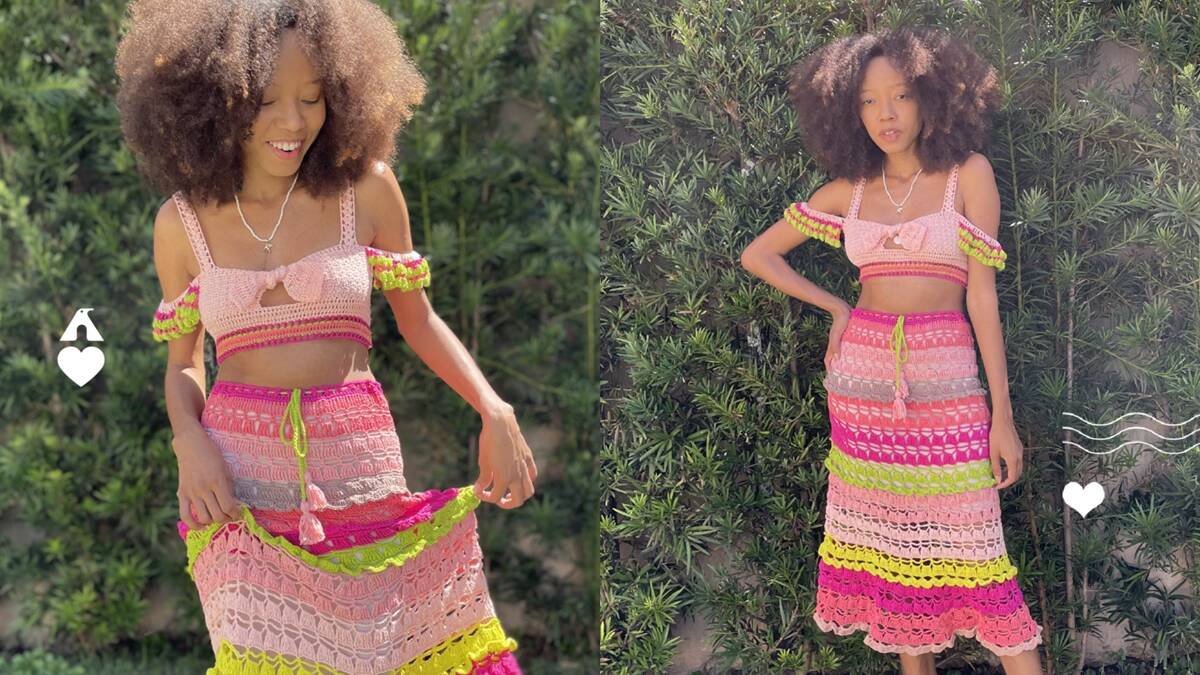 Conjunto de Crochê Top e Saia: Arrase Com Esse Conjunto Lindo!
