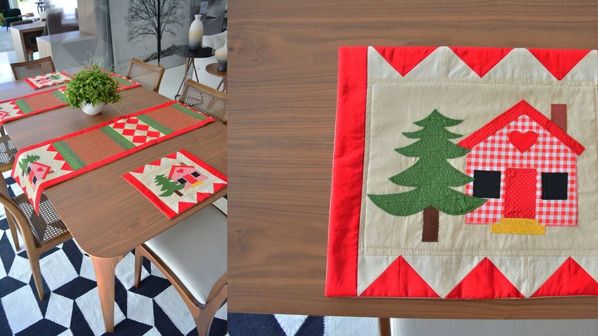 Jogo Americano Natalino em Patchwork: Enfeite Seu Natal!