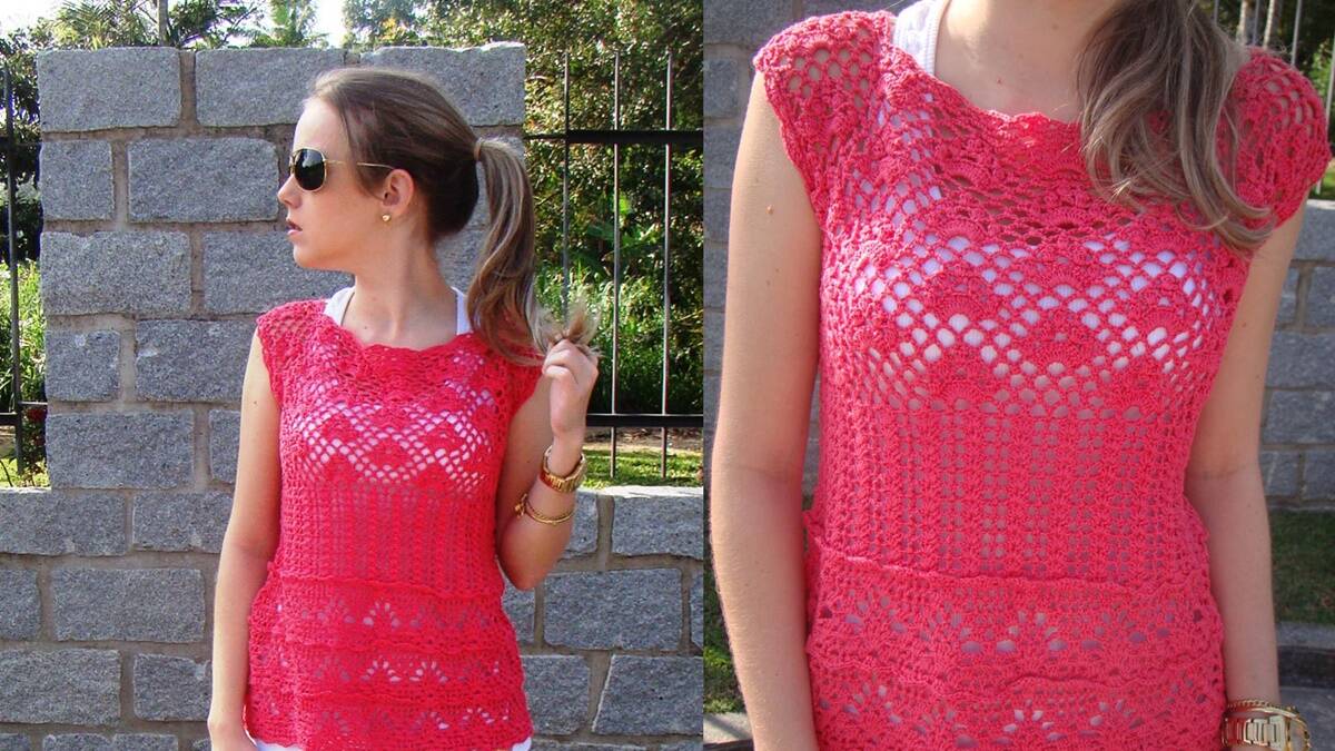 Regata em Crochê Pink: Peça Essencial para O Verão!