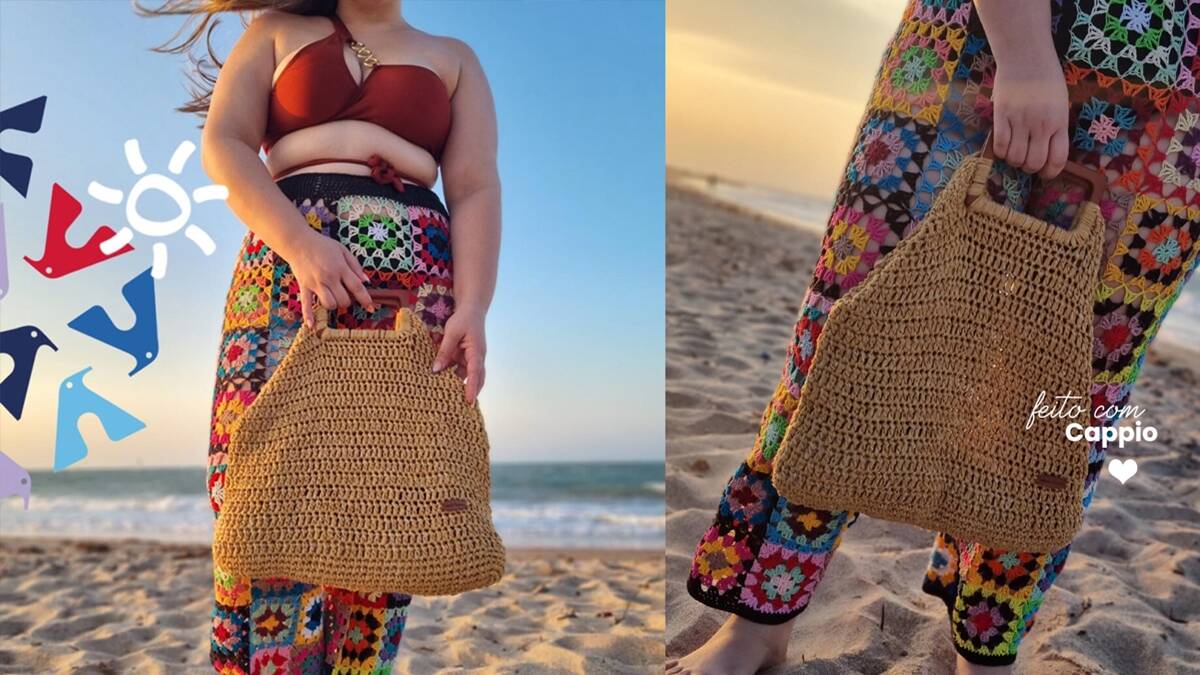 Sacola de Praia de Crochê: Uma Peça Linda Para Dias de Praia!