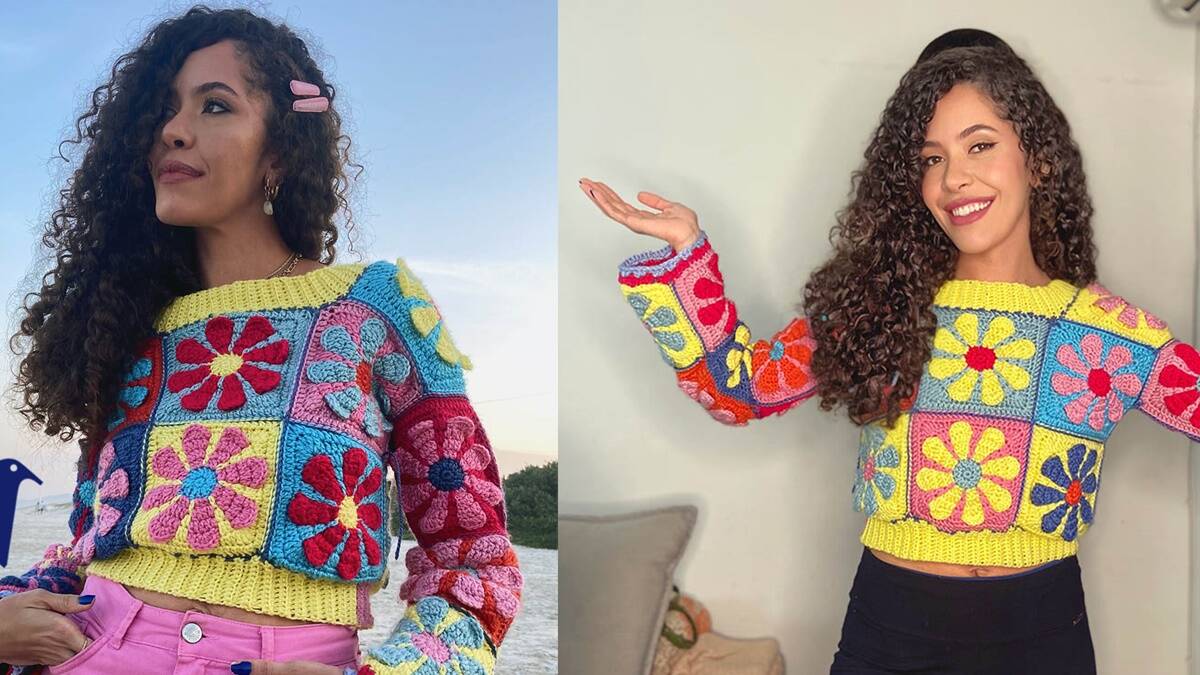 Suéter de Crochê Flower Power: Faça o Seu!