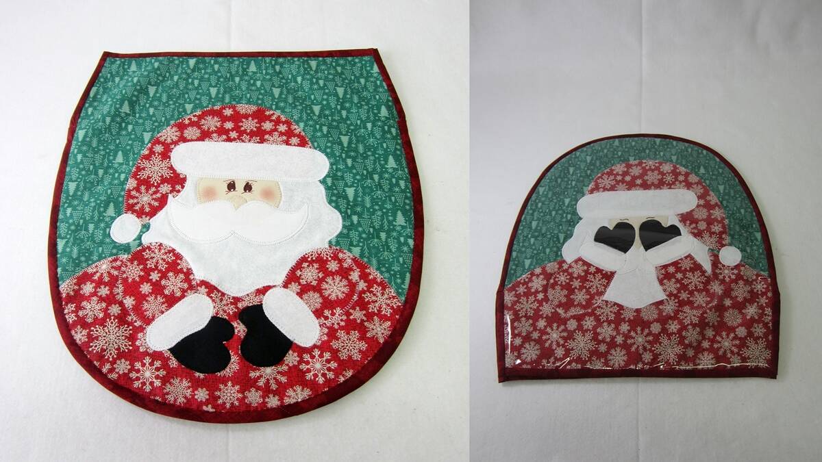 Tampa e Tapete Decorativos de Papai Noel em Patchwork!