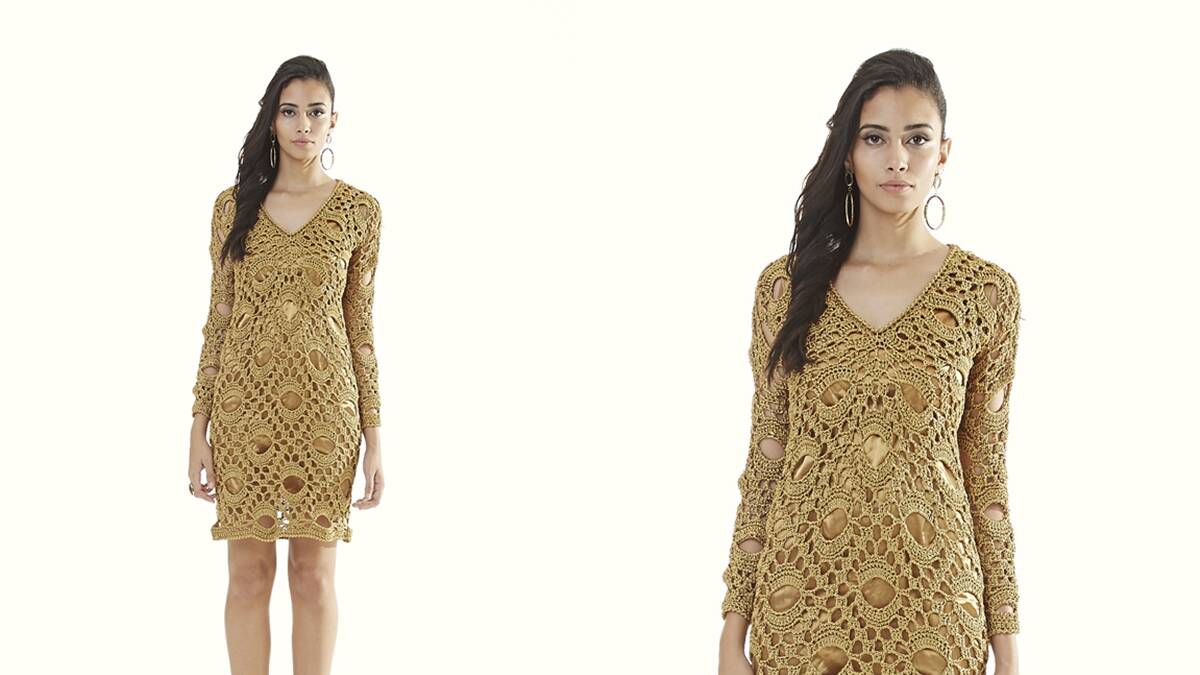 Vestido de Crochê Ouro: Uma Peça Linda Para Festas Especiais!