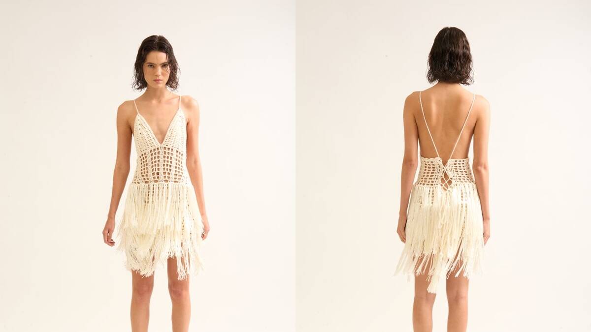 Vestido em Crochê Off-White: Uma Peça Inesquecível!