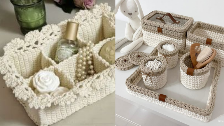 Crochê Upcycling: Transforme Caixas Organizadoras em uma Bela Arte Moderna com Reciclagem