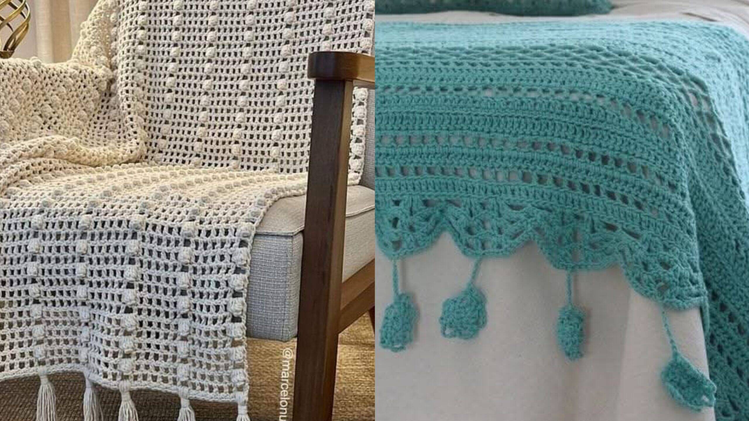 Mantas e Peseiras em Crochê: Aconchego, Estilo e Toque Artesanal para sua Decoração