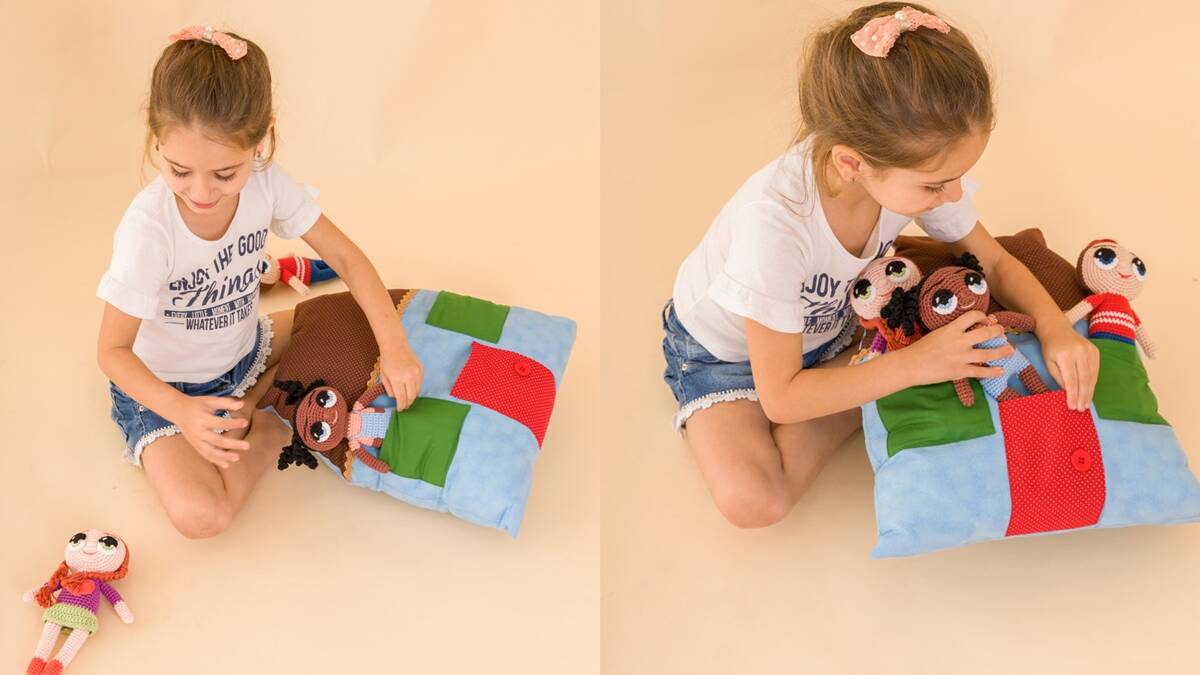 Almofada em Patchwork: Uma Casa de Boneca em Almofada!