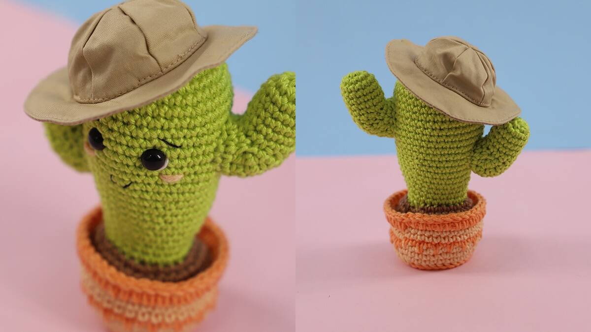 Amigurumi de Cacto Aventureiro: O Amigo Verde Cheio de Estilo!