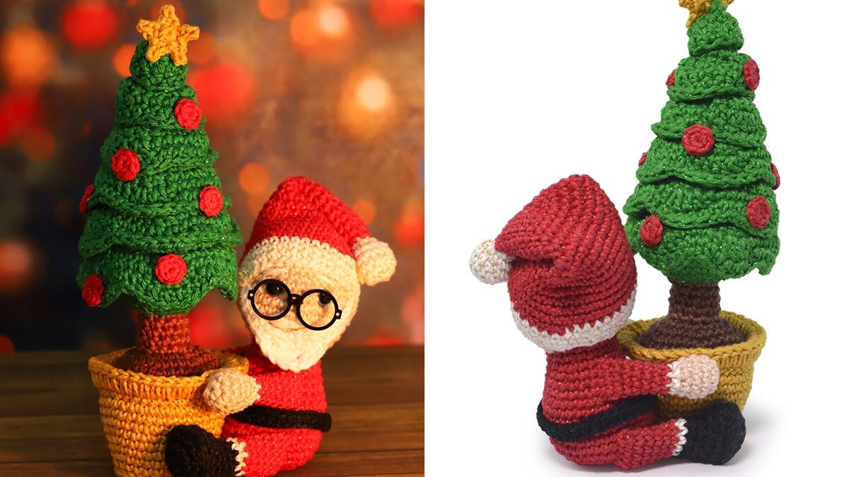Amigurumi do Papai Noel e o Pinheirinho: Um Projeto para o Natal!