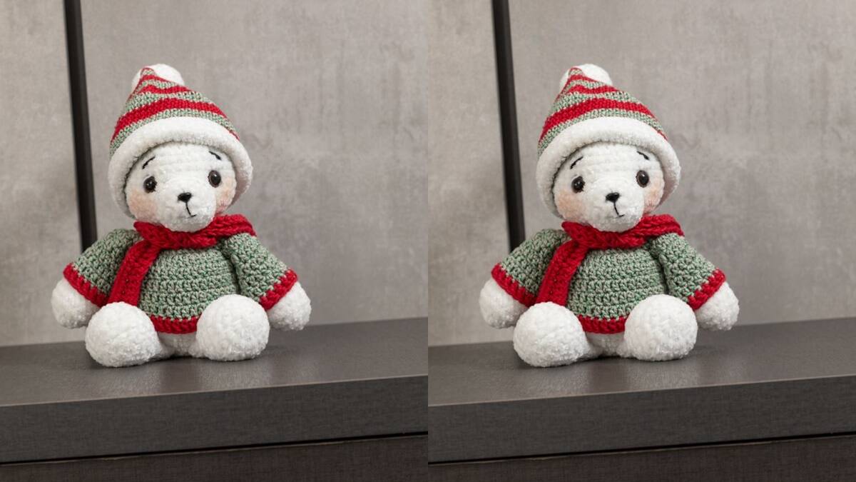 Amigurumi de Ursinho Polar Natalino: A Decoração Perfeita!