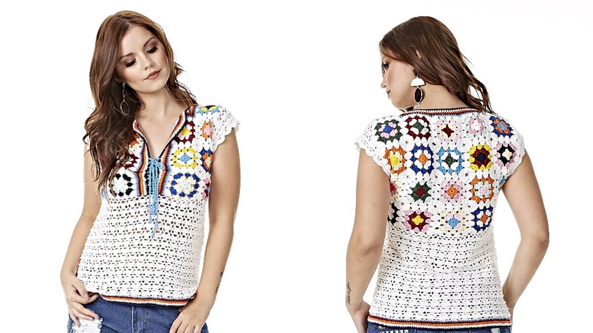 Bata de Crochê com Squares: Como Fazer Esse Lindo Modelo?