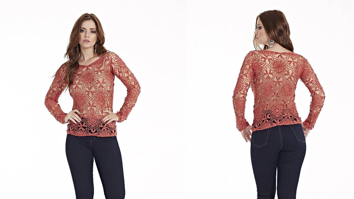 Blusa de Crochê Ferrugem: Um Modelo Lindo e Cheio de Charme!