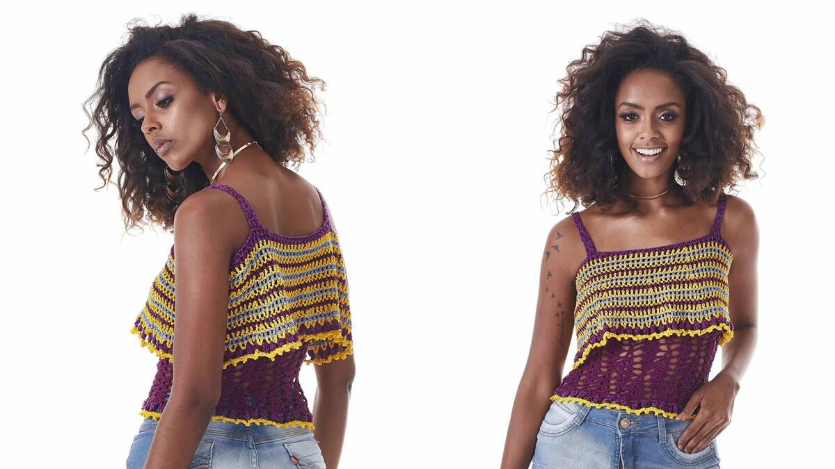 Blusa de Crochê Listrada: Uma Peça Charmosa e Muito Estilosa!