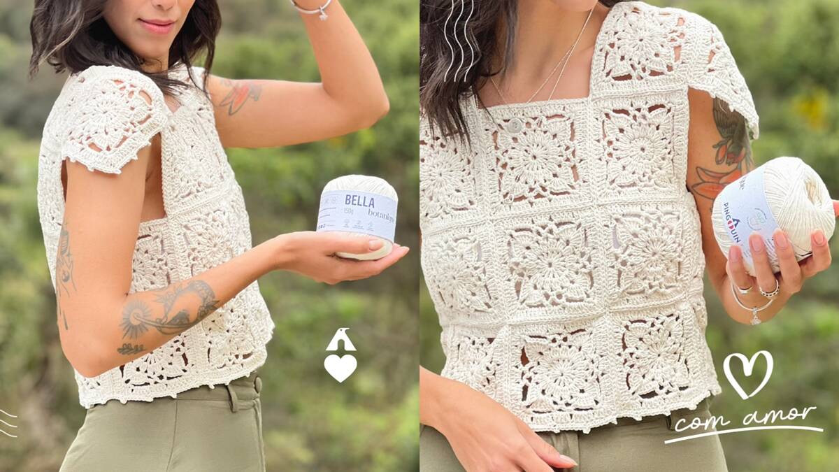 Blusa de Crochê Gaia: Estilo e Conforto para o Verão!