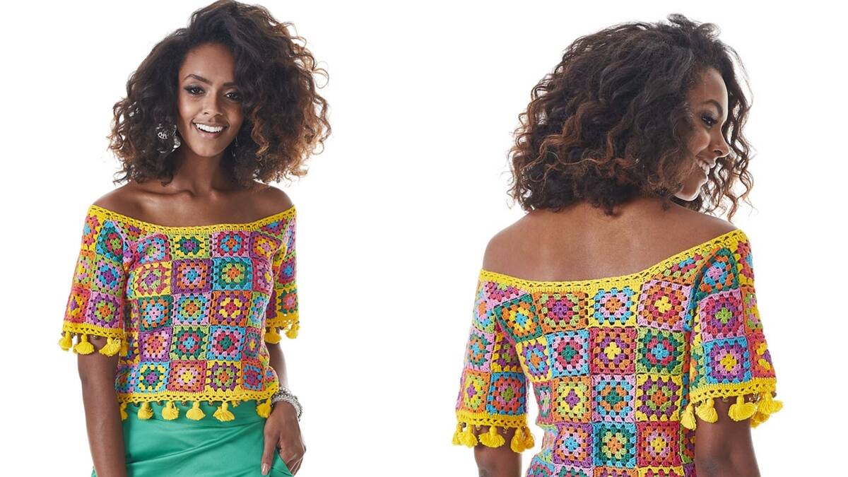 Blusa de Crochê Squares e Tassel: Aprenda a Fazer a Sua Blusa!