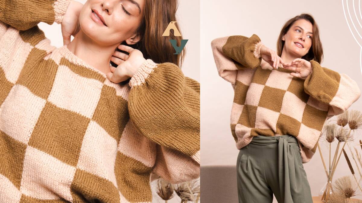 Blusa de Tricô Quadriculada: Uma Peça Charmosa e Chique!