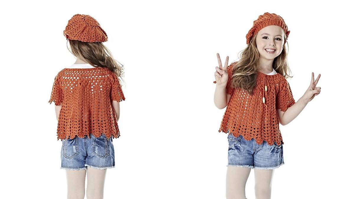 Boina e Blusa em Crochê Infantil: Conjunto Fofo para sua Bebê!
