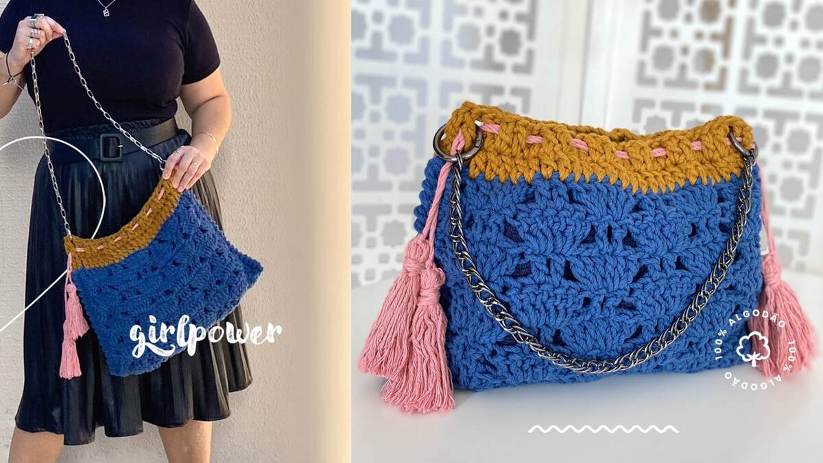 Bolsa de Crochê Azul: Uma Peça Com Charme e Elegância!