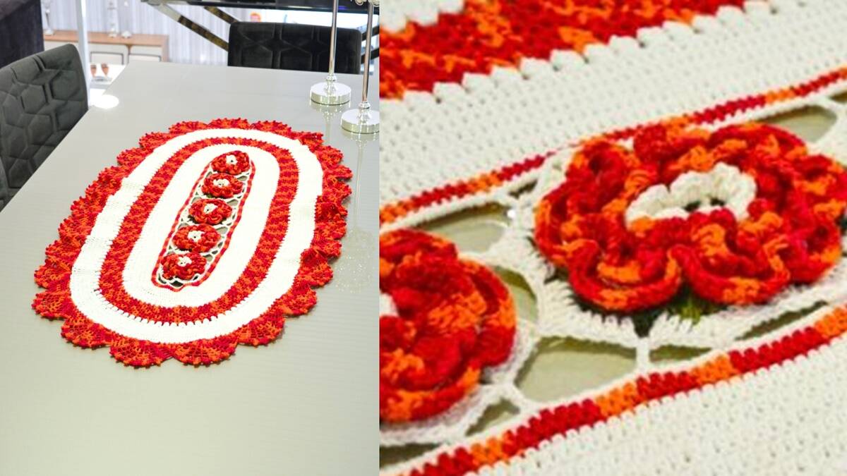 Caminho de Mesa em Crochê Floral: Um Modelo Lindo!
