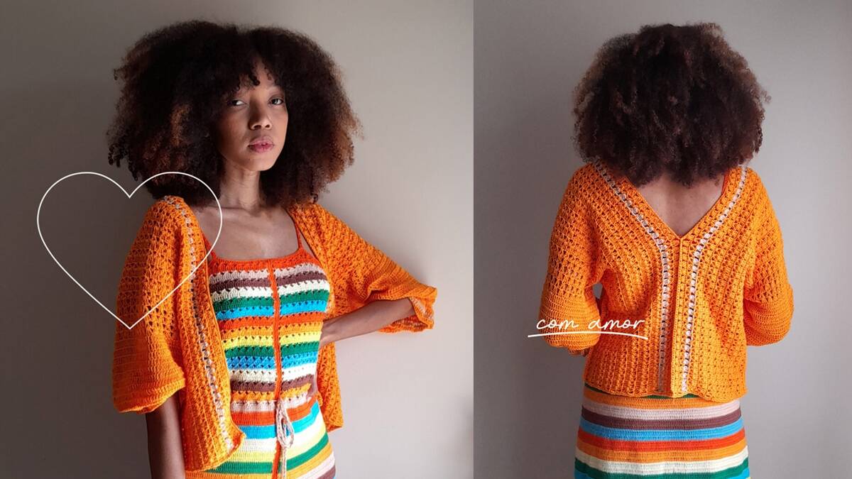 Cardigã de Crochê Mandarim: Modelo Lindo e Fácil de Fazer!