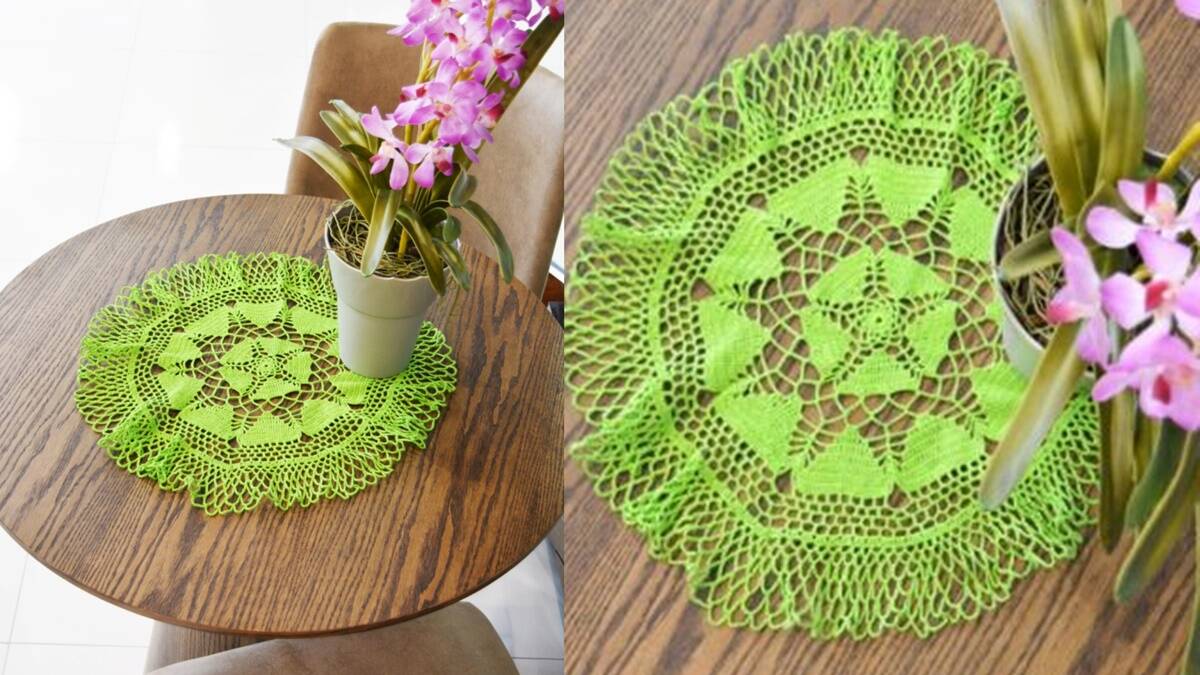 Centro de Mesa em Crochê Verde: Uma Peça Linda e Charmosa!
