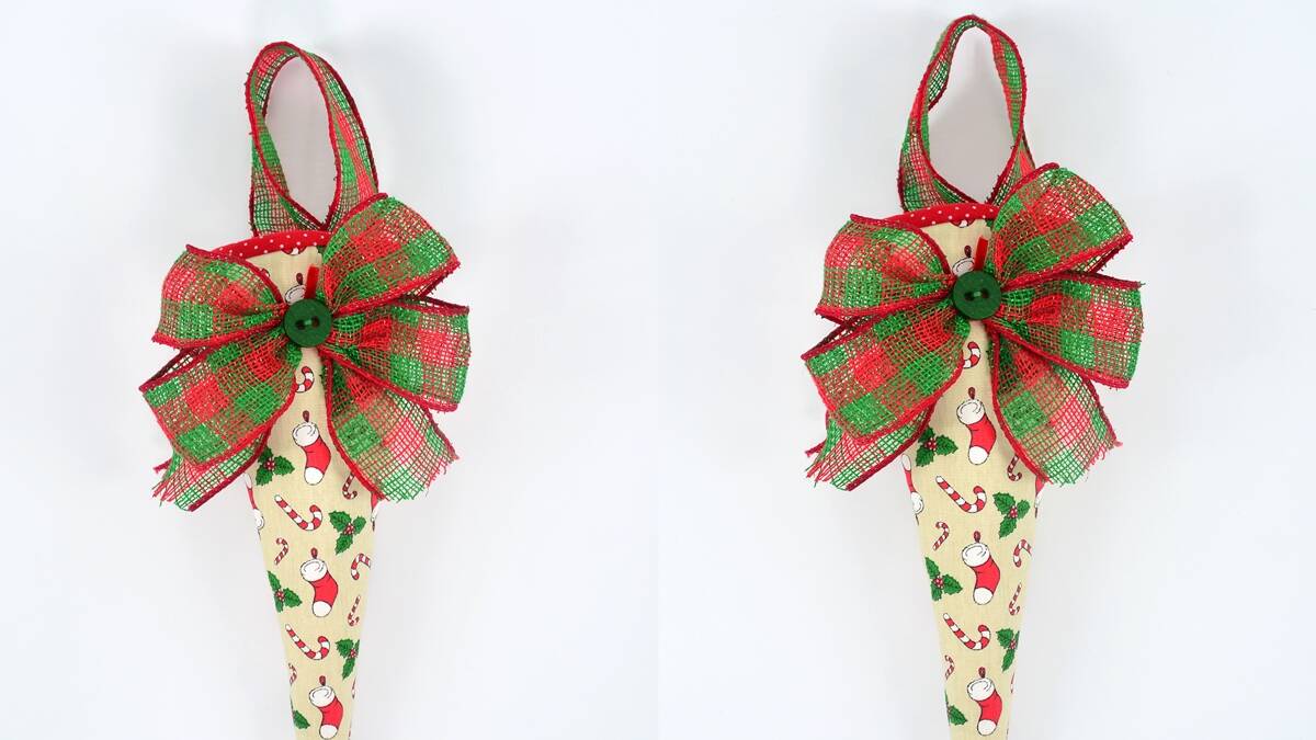 Cone Porta Balas em Patchwork: Decoração Criativa para o Natal!