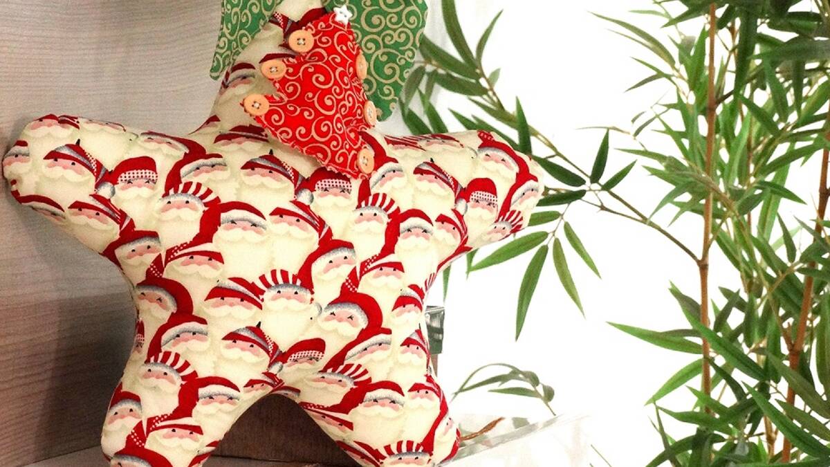 Estrela de Patchwork do Papai Noel: Decoração Natalina!