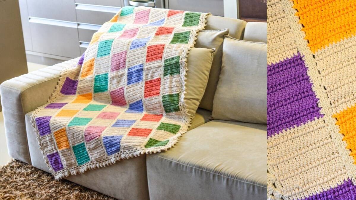 Manta de Crochê Colorida: Um Toque de Charme e Conforto!
