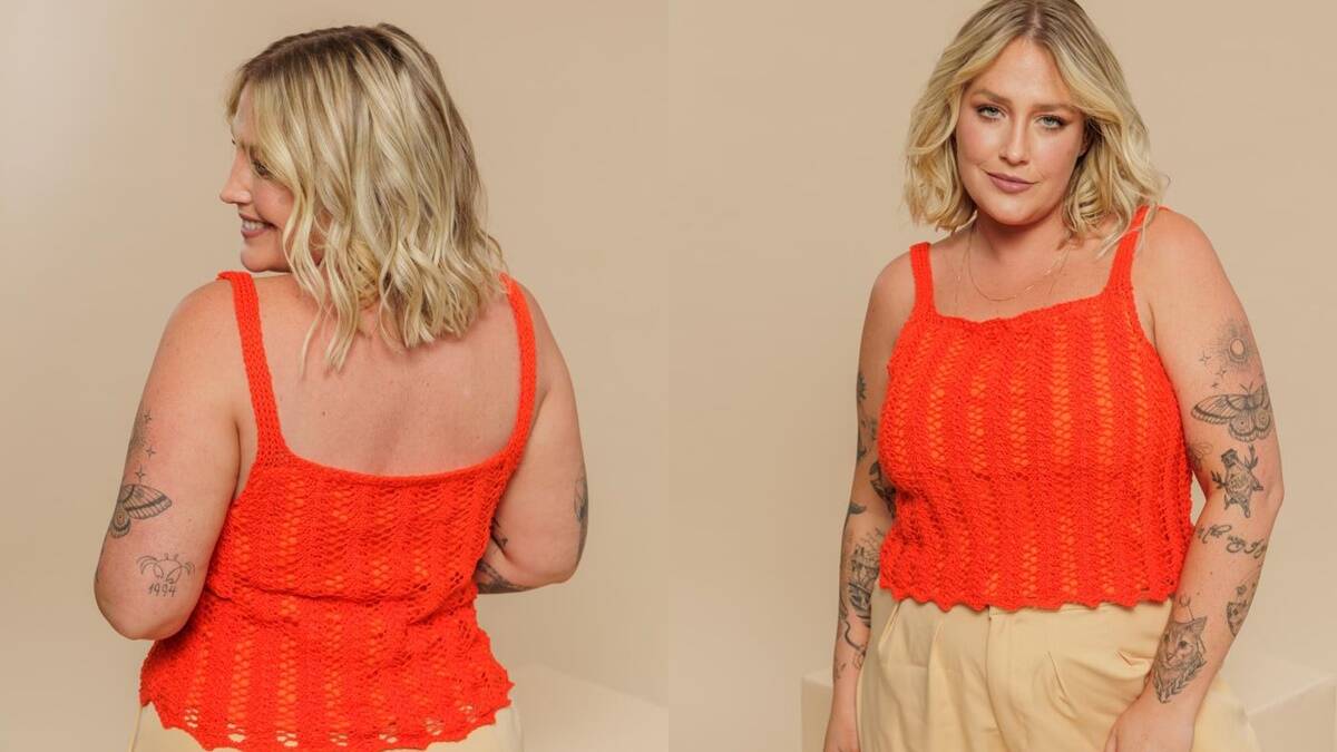 Regata em Crochê Vermelho Solar: A Peça Perfeita para Você!