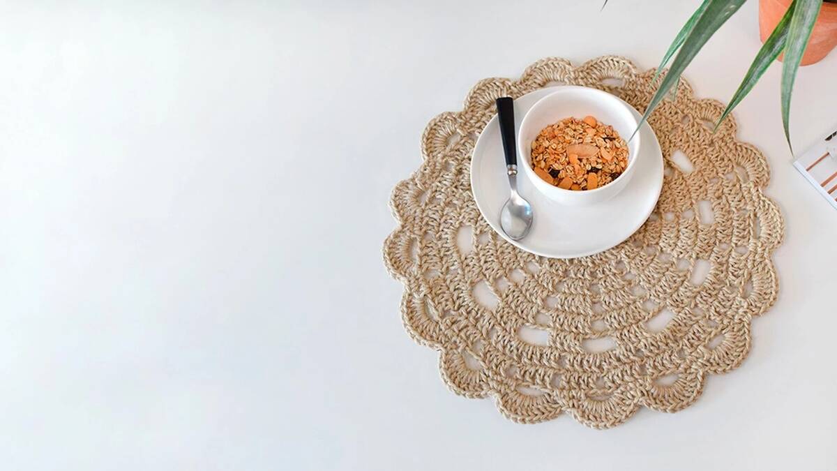 Sousplat de Crochê Juta: Um Projeto Fácil e Divertido!