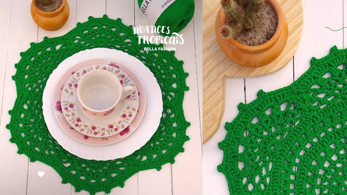 Sousplat de Crochê Flor de Cacto: Traços da Natureza em Casa!