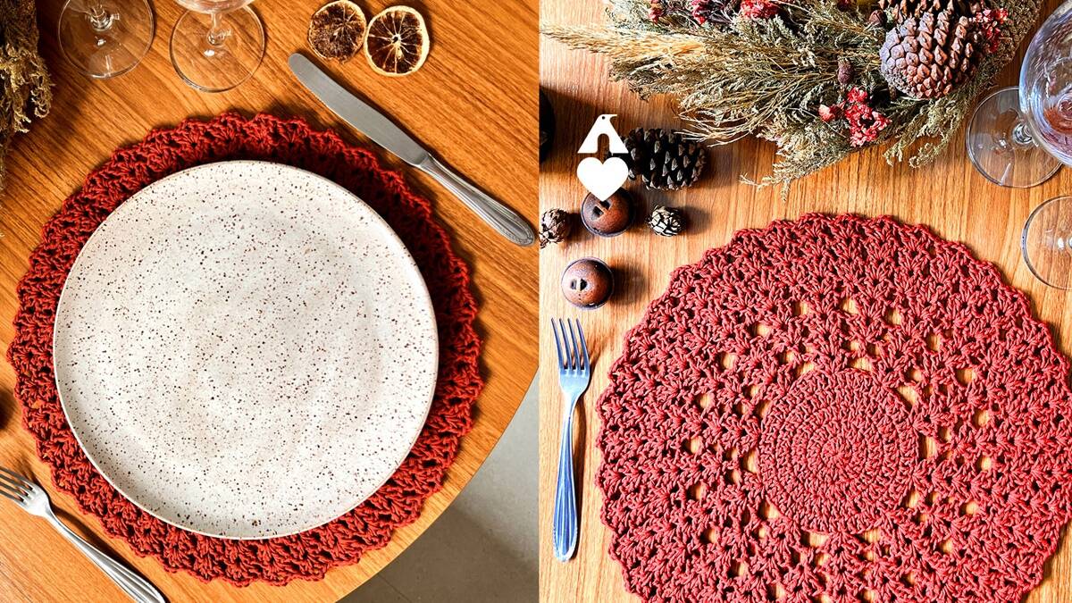 Sousplat em Crochê Natalino: O Presente de Natal Perfeito!