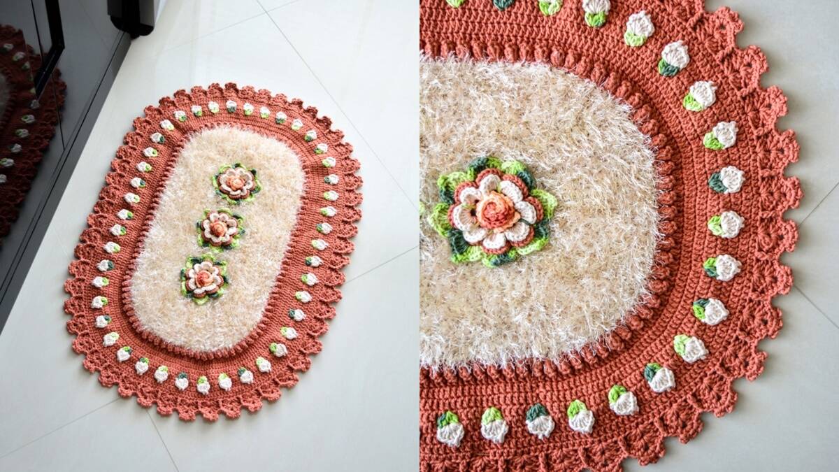 Tapete de Crochê Barroco: Elegância Artesanal Para Sua Casa!