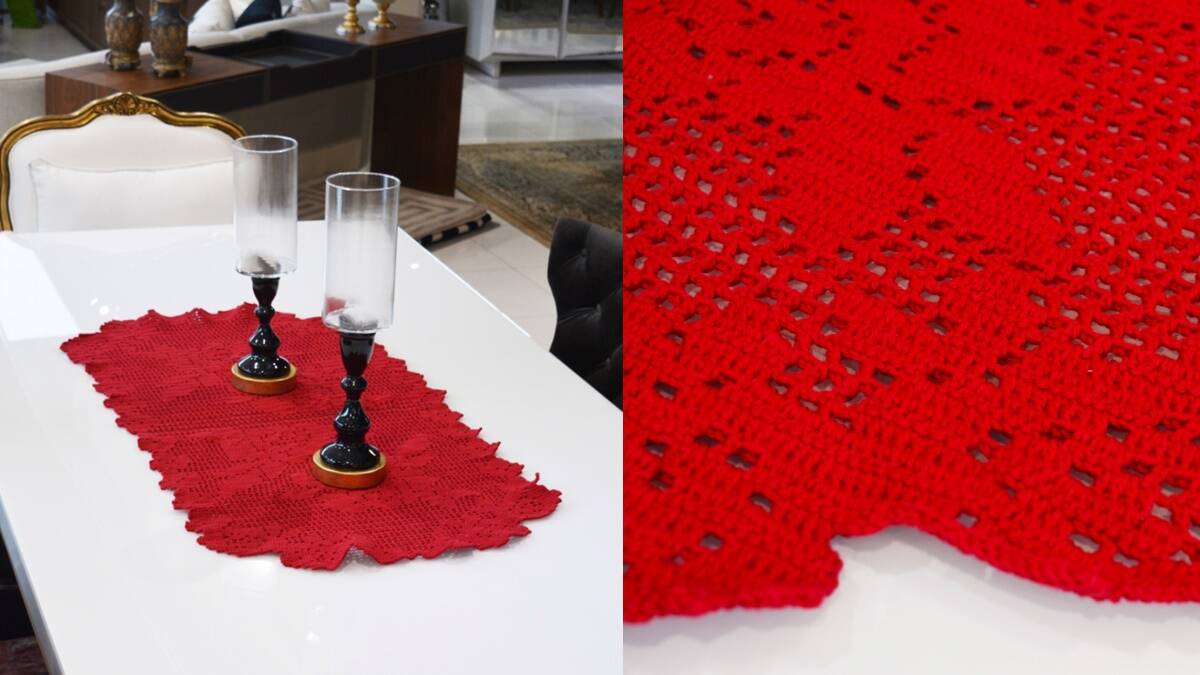 Toalha de Mesa em Crochê Vermelho: Um Projeto Fácil de Vender!