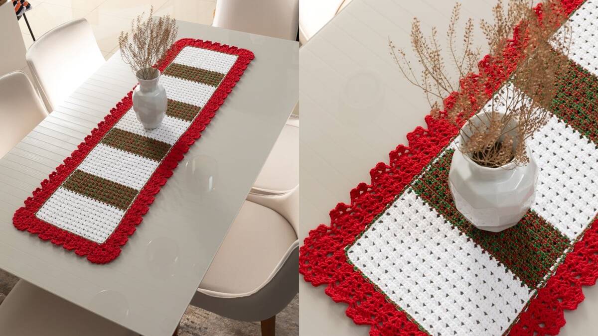 Trilho de Mesa em Crochê Brilho Natalino: Guia Completo!