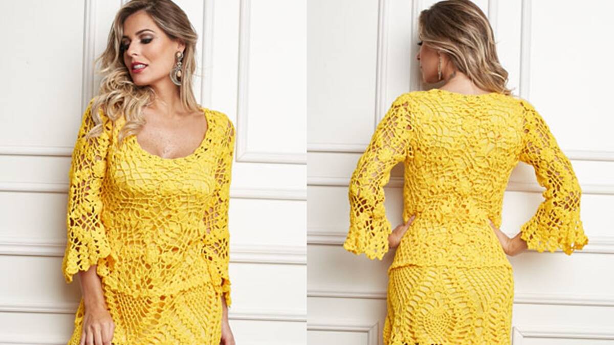 Vestido de Crochê Amarelo: Uma Peça com Charme Sem Igual!