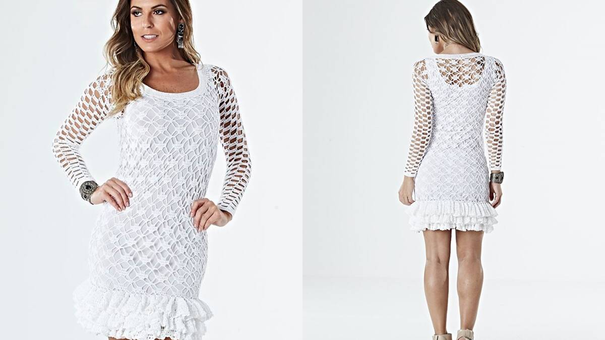 Vestido em Crochê Branco com Babados: Guia Completo!