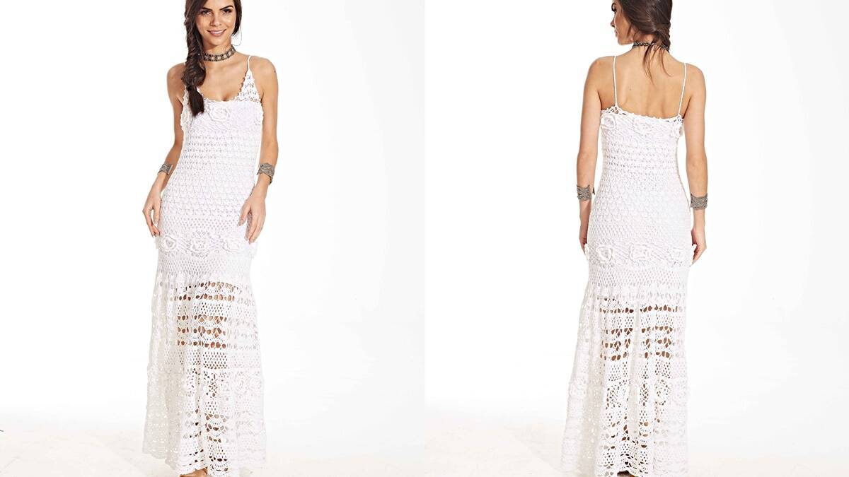 Vestido de Crochê Branco: Uma Peça Linda Para Fim de Ano!